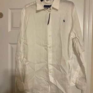 Ralph Lauren White Casual Button Down Shirt Classic Fit